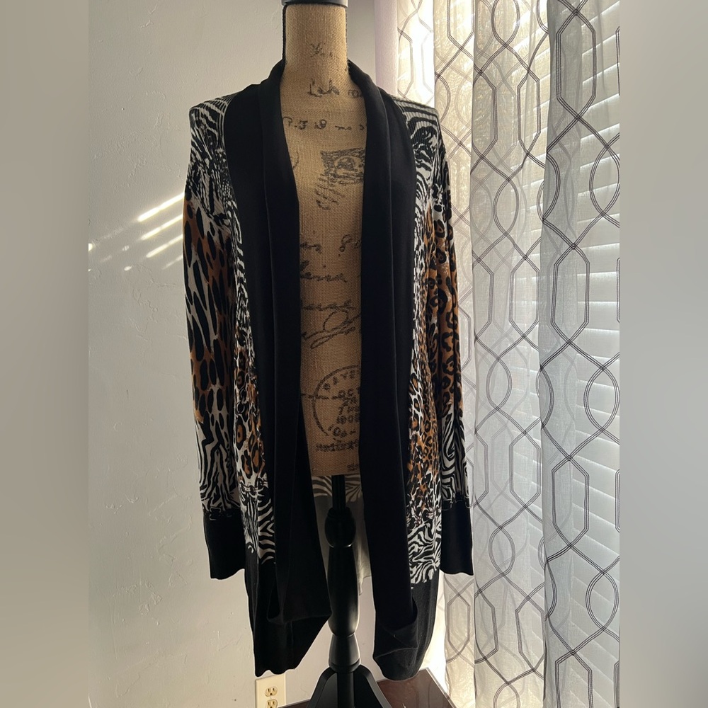 Pierre Newyork Leopard Open Front Longline top XL